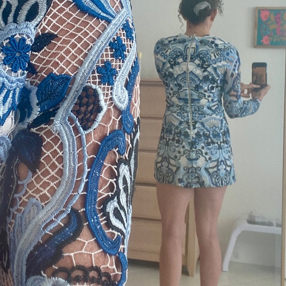 Alexis Riley Chambray embroidered mini dress - Picture 4 of 7